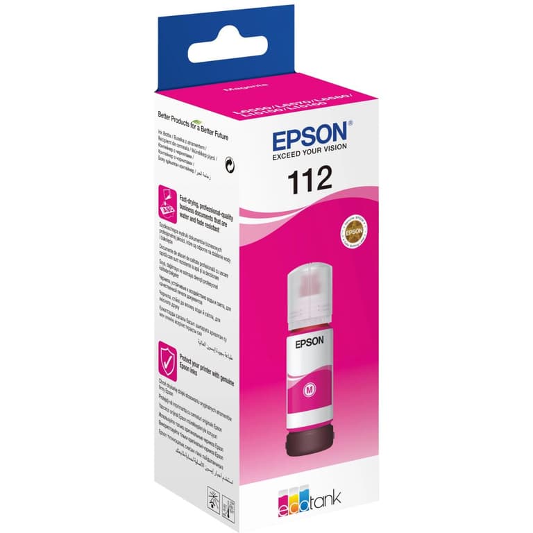 Genuine Epson 112 EcoTank Ink Bottle 70ml Cartridge Pigment - Magenta