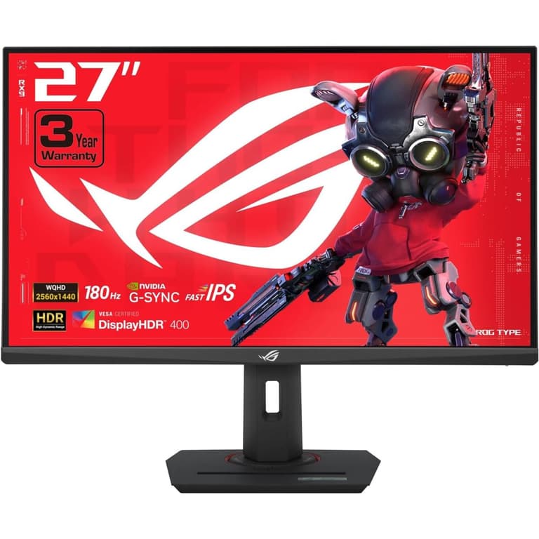 ASUS ROG Strix XG27ACS 27” 2K Fast IPS 180Hz 1ms HDR400 133% sRGB Extreme Low Motion Blur Sync G-Sync Compatible w/ USB C , DisplayWidget, Tripod Socket