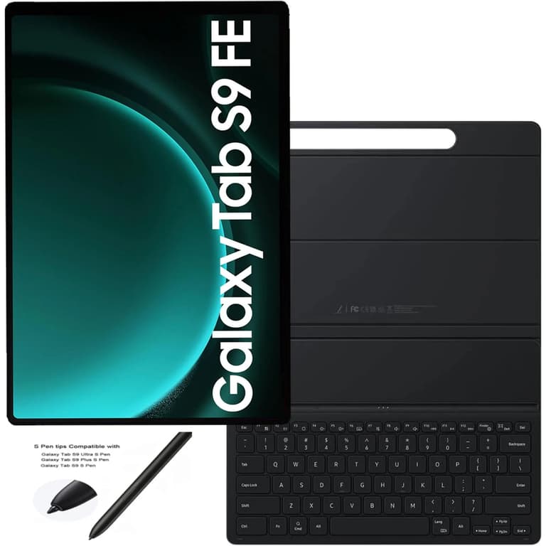 Samsung Galaxy Tab S9 FE 10.9" 90Hz Android WIFI 6 Tablet w/ IP68 Rating & 45W Fast Charging (S Pen & Keyboard Included) - Grey