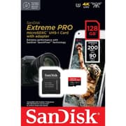 SanDisk Extreme Pro 128GB microSDXC UHS-I V30 200MB/s Read 140MB/s Write Memory Card for 4K Video on Smartphones Action Cams & Drones product image