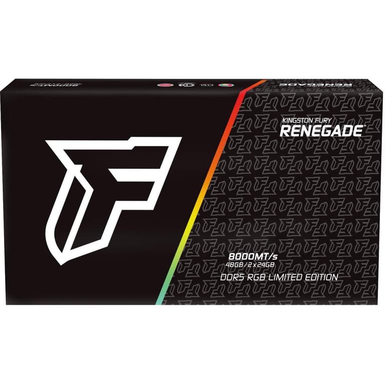 Kingston FURY™ Renegade DDR5 RGB Limited Edition 48GB KIT (2 x 24GB) 8000MHz DDR5 Desktop Memory Intel XMP 3.0 Turbocharged performance