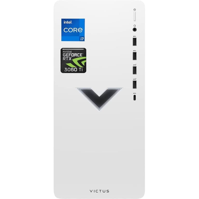 HP Victus 15L TG02-0003NE Gaming Desktop 12Gen Intel Core i7 12-Cores w/ Nvidia RTX 3060TI 8GB - White