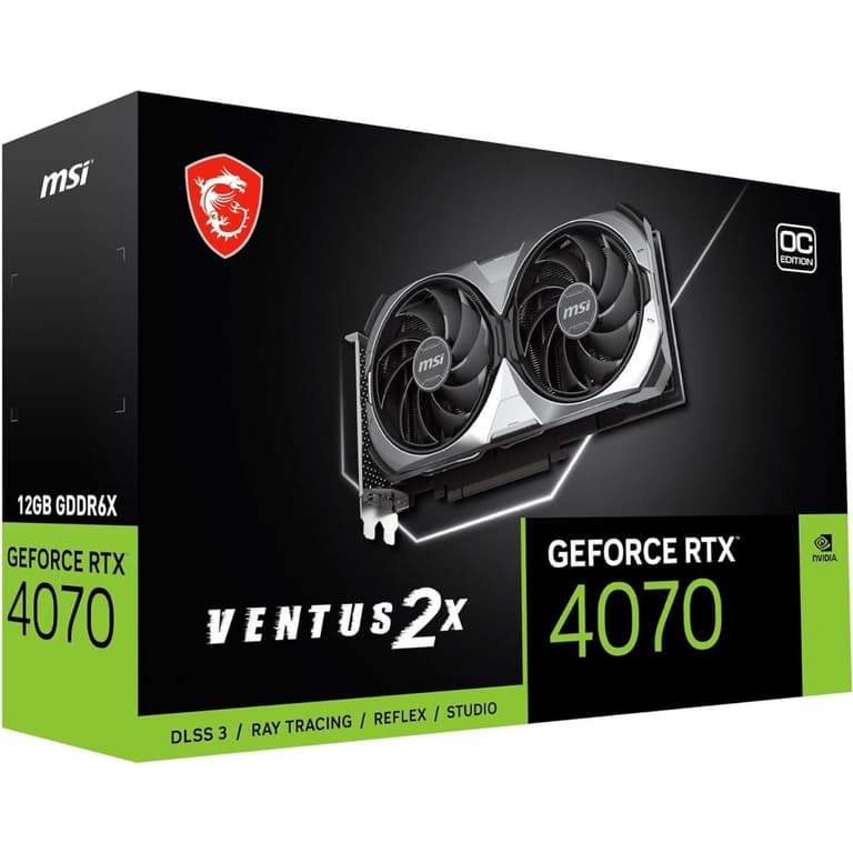 MSI VENTUS 2X GeForce RTX 4070 12GB GDDR6X OC Edition Extreme Clock: 2520MHz PCI Express 4.0 ATX Video Card