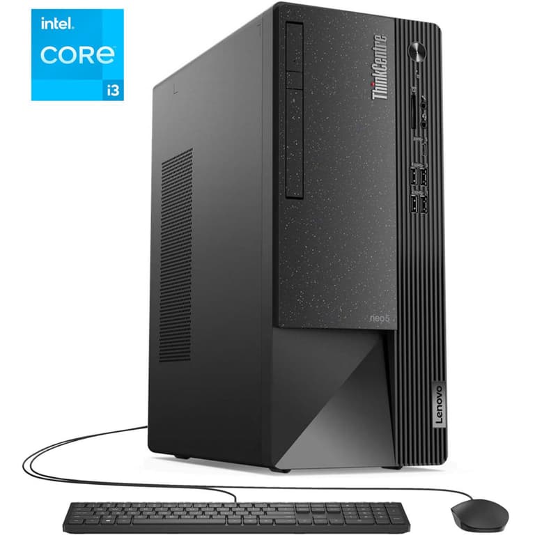 Lenovo NEW ThinkCentre NEO 50t Gen 4 Tower 13GEN Intel Core i3 4-Cores w/ Wireless & Bluetooth - Black