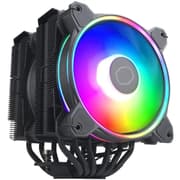 Cooler Master Hyper 622 Halo Dual Tower Air Cooler Halo² Fan Dual Loop ARGB Aluminum Top Cover 6 Heat Pipes 154mm Tall - Black product image
