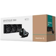 DeepCool MYSTIQUE 360 LCD Liquid Cooler 360mm 5th Gen Pump 3400RPM 2.8" 640x480 TFT LCD Screen 2150 RPM Fan Speed 72.45 CFM Fan Airflow product image