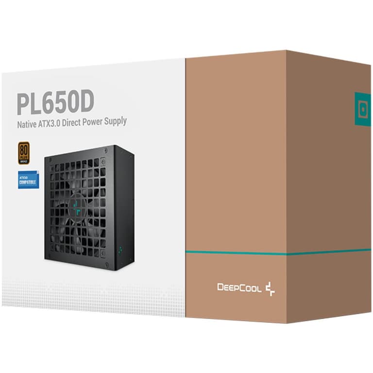 Deepcool PL650D 80 PLUS Bronze 650w Non-Modular ATX12V V3.0 Hydro Bearing 120mm Fan Active PFC + DC to DC - Black
