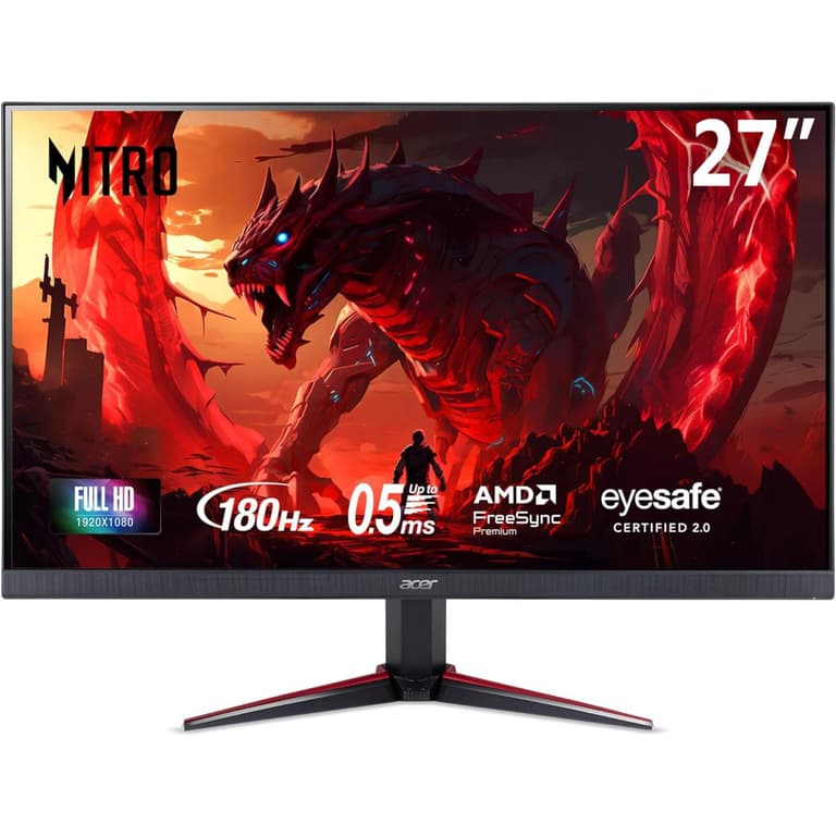 Acer Nitro VG270 27" IPS Full HD 180Hz Up to 0.5ms HDR10 Support 99% sRGB AMD FreeSync Premium w/ 2x HDMI 1x Display Port & Speakers