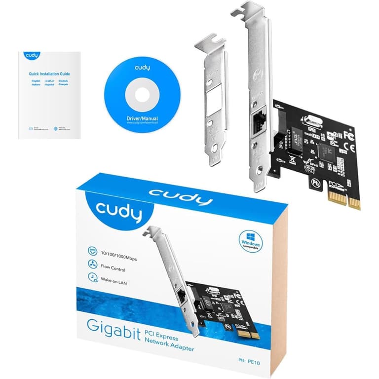 Cudy PE10 Gigabit PCIe Network Card 10/100/1000Mbps Network Adapter NIC Free Driver