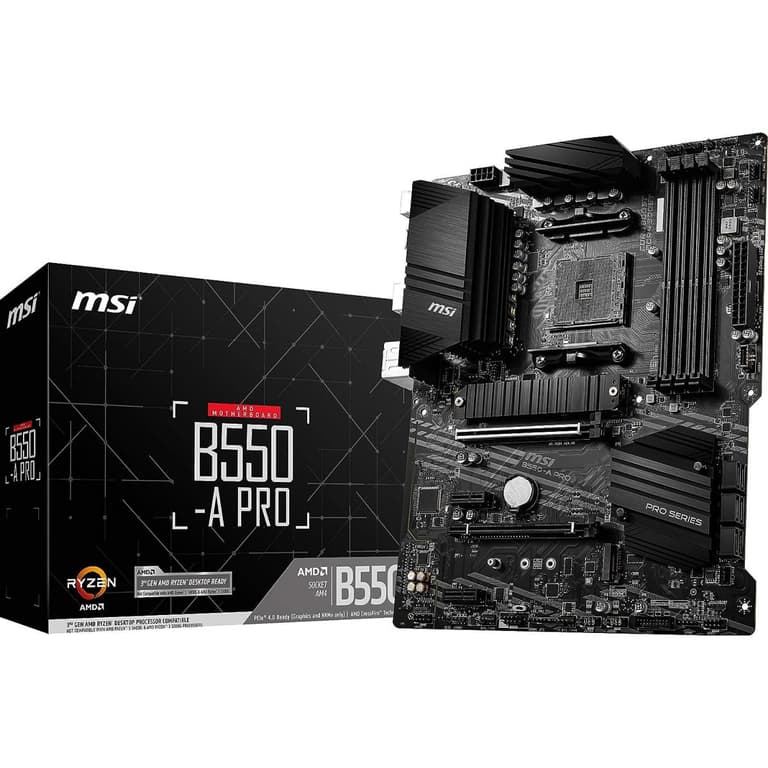 MSI B550-A PRO ProSeries AM4 AMD B550 DDR4 SATA 6Gb/s M.2 USB 3.2 ATX AMD Motherboard