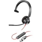 Poly Blackwire 3310 Wired USB Type-A & Wired USB Type-C One-Ear Boom Mic Noise & Echo Reduction For PC & Mac Works with Teams (Certified) product image