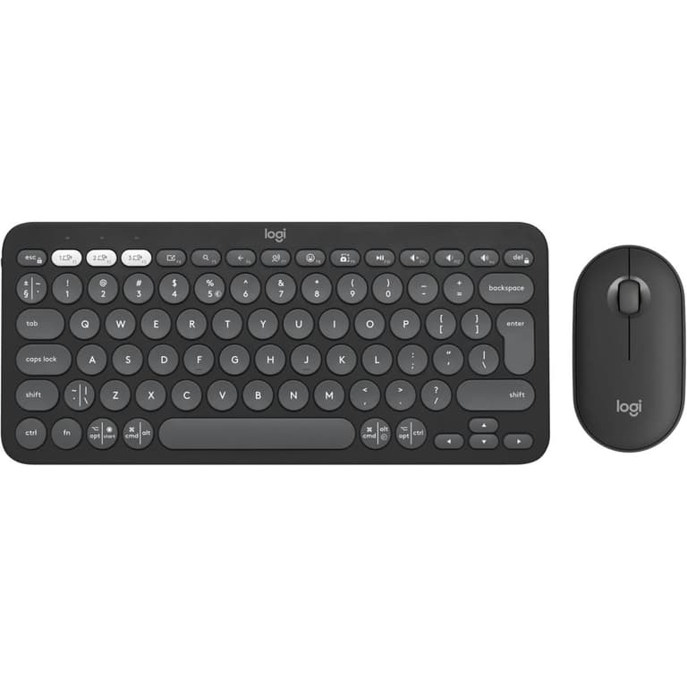 Logitech Pebble 2 MK380S Combo Wireless & Bluetooth Keyboard & Mouse Quiet and Portable Customizable Logi Bolt For Windows, macOS, iPadOS, Chrome - Black