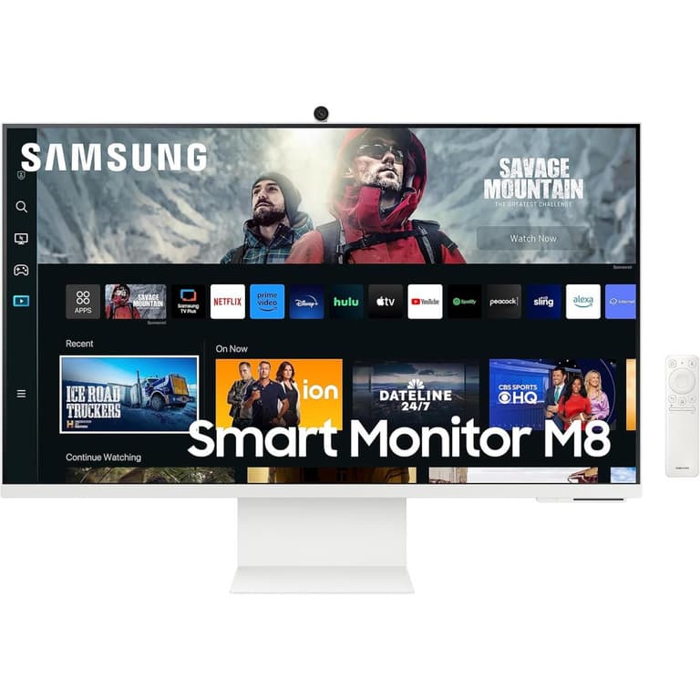 SAMSUNG 32-Inch M8 (M80D) Series 4K UHD Smart Monitor with Streaming TV, Speakers, HDR10+, AI Upscaling, USB-C, Ergonomic Stand, SlimFit Camera, Gaming Hub