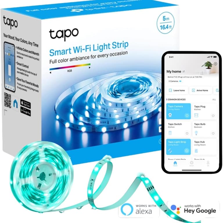 TP-Link Tapo L900-5 LED Strip Light Smart Led Light Strips 5m WiFi App Control RGB Multicolour LED Lights Works with Alexa & Google Home