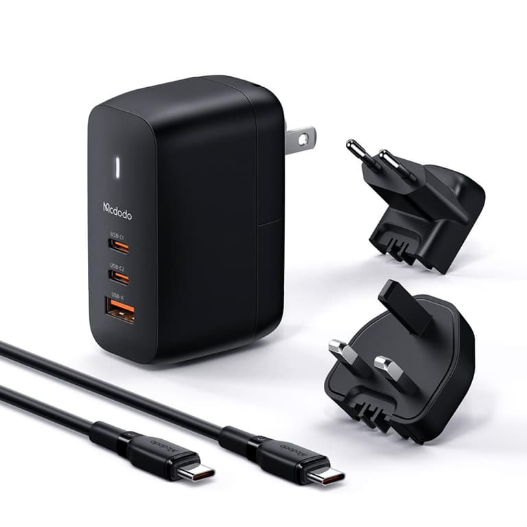 Mcdodo CH-8442 65W 2C+1A GAN 5 Mini Fast Charger (UK/US/EU) +60W Type-C to Type-C cable 2m
