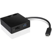 Lenovo USB-C 4-in-1 Travel Hub HDMI Full HD VGA USB 3.0 RJ45 Gigabit Ethernet Compatible with ThinkPad, Yoga & More - Black product image