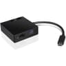 Lenovo USB-C 4-in-1 Travel Hub HDMI Full HD VGA USB 3.0 RJ45 Gigabit Ethernet Compatible with ThinkPad, Yoga & More - Black product thumbnail 1