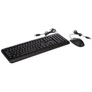 Lenovo 160 Wired Combo Keyboard & Mouse Waterproof Exoskeleton Splash Proof Keys 1600 DPI Full Size Mouse Non-Slip Scroll Wheel - Black product image