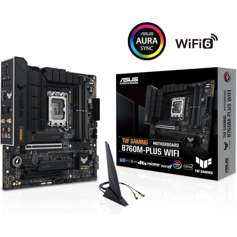 ASUS TUF GAMING B760M-PLUS WIFI 6 DDR5 Intel B760 LGA 1700 PCIe 5.0 2xPCIe 4.0 M.2 slots 2.5Gb Ethernet USB 3.2 Gen 2x2 Type-C