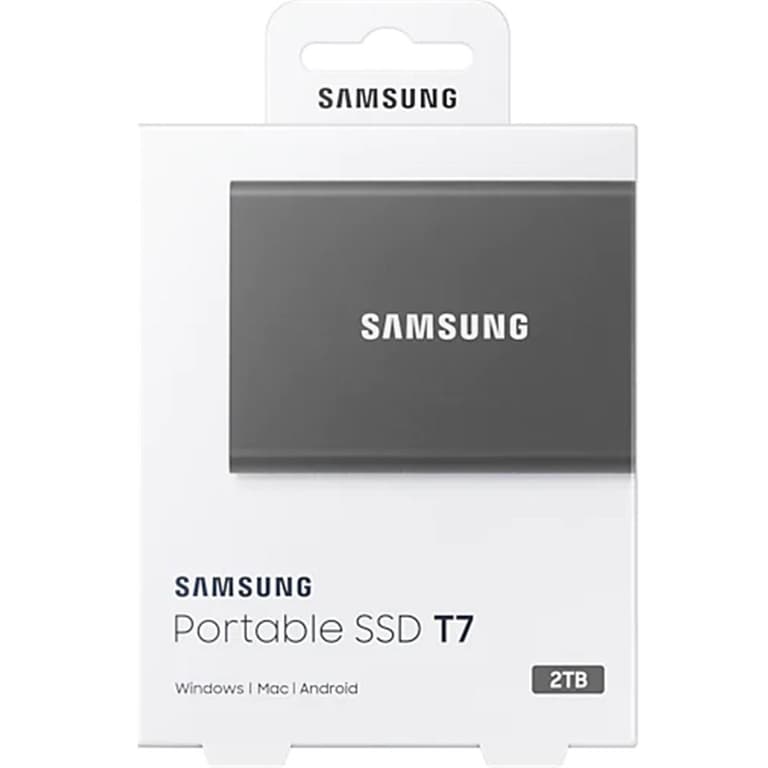 SAMSUNG T7 Portable SSD 2TB External SSD Speeds Up to 1,050MB/s USB 3.2 Gen 2 For Gaming, Students, Professionals - Gray