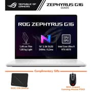ASUS ROG Zephyrus G16 (2024) GU605MI Intel Core Ultra 9 AI Boost NPU 16-Core w/ Nvidia RTX 4070 8GB & 2.5K OLED 240Hz Display - Platinum White product image