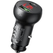 Mcdodo CC-7030 Car Charger, USB + USB-C, with Display, 45W (Black) product image