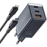 Mcdodo CH-1544 GaN wall charger, 2x USB-C, 1x USB, 67W + USB-C to Lightning cable (black) product thumbnail 1
