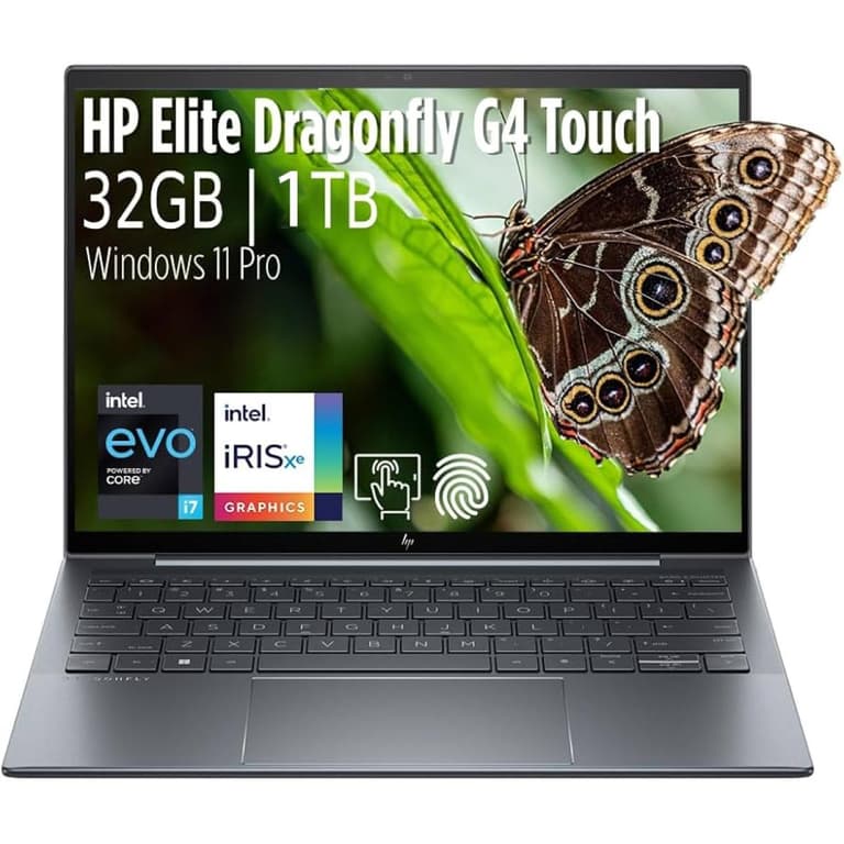 HP NEW Dragonfly G4 (2023) Intel Core i7 NEW 13Gen 10-Core Super Light & Long Life Battery w/ DDR5 Memory & Touch Screen - Slate Blue