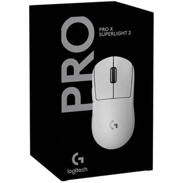 Logitech G PRO X SUPERLIGHT 2 LIGHTSPEED Wireless 4K Polling Lightweight LIGHTFORCE Hybrid Switches HERO 2 Sensor 32,000 DPI USB-C Charging, PC & Mac - White