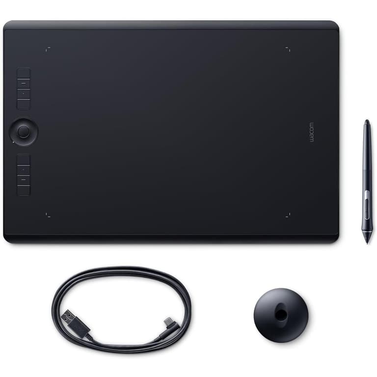 Wacom Intuos Pro Large Bluetooth Graphics Drawing Tablet 8 Customizable ExpressKeys 8192 Pressure Sensitive Pro Pen 2 Included For Mac OS & Windows