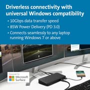 Kensington SD4845P Microsoft Surface 9-in-1 USB-C 10Gbps Support 3 Monitors Docking Station with 85W Power Delivery - Black product image