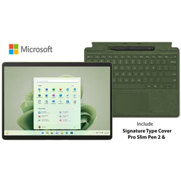 Microsoft Surface Pro 9 BUNDLE 12Gen Intel Core i7 10-Cores 2-in-1 Touch w/ 2.8K 120Hz Display & 256GB Storage w/ Signature Type Cover & Pro Slim Pen 2 - Forest