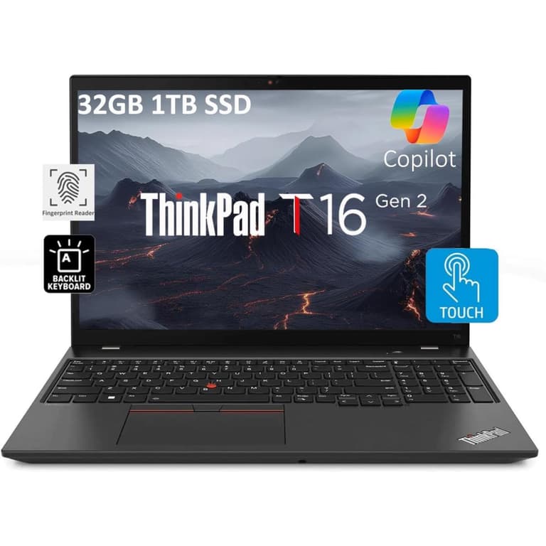 Lenovo ThinkPad T16 Gen 2 NEW AMD Ryzen 7 Pro 7Gen 8-Core AMD Ryzen™ AI w/ DDR5 Memory & Touch Screen - Thunder Black