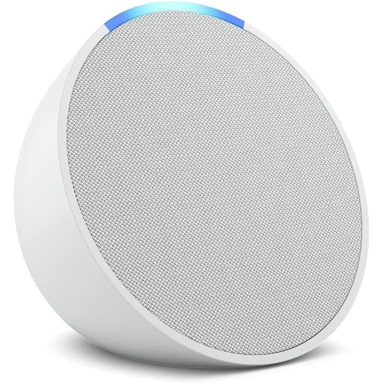 Amazon Echo Pop Gen 1 Built-in Alexa Smart Wi-Fi & Bluetooth Speaker Balanced Bass Voice Control Loud Sound - Glacier White