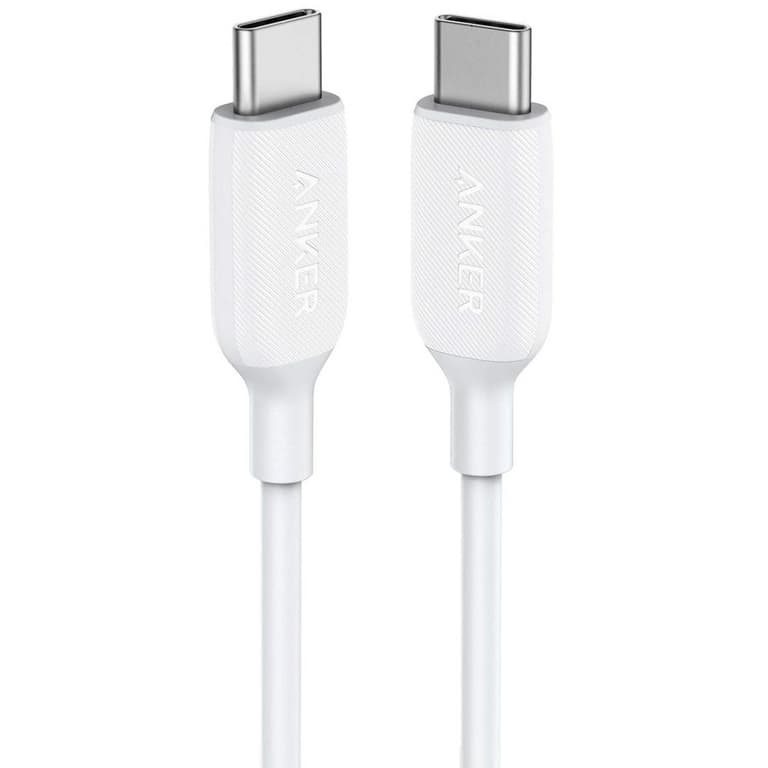 Anker 322 USB-C to USB-C Cable Fast Charging & Data Transfer MFi Certified Durable Design - White