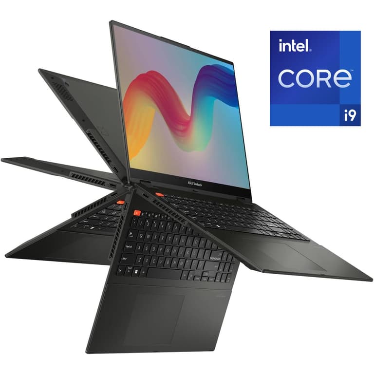 ASUS Vivobook S 16 Flip (2023) TP3604VA NEW 13Gen Intel Core i9 14-Cores Touch 2-in-1 Laptop Military-Grade Toughness - Midnight Black