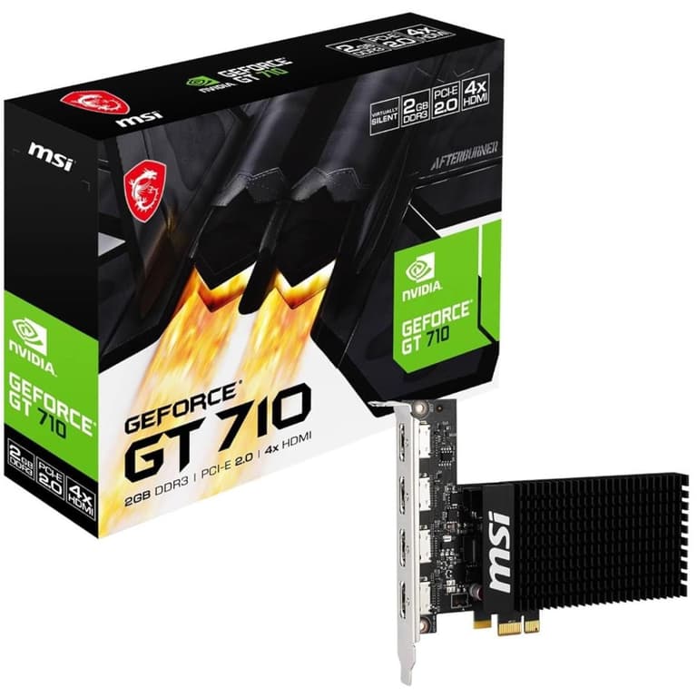 MSI GeForce GT 710 2GD3H 4x HDMI NVIDIA GeForce GT 710 GPU 2GB DDR3 64-bit Memory PCI Express Gen 2.0