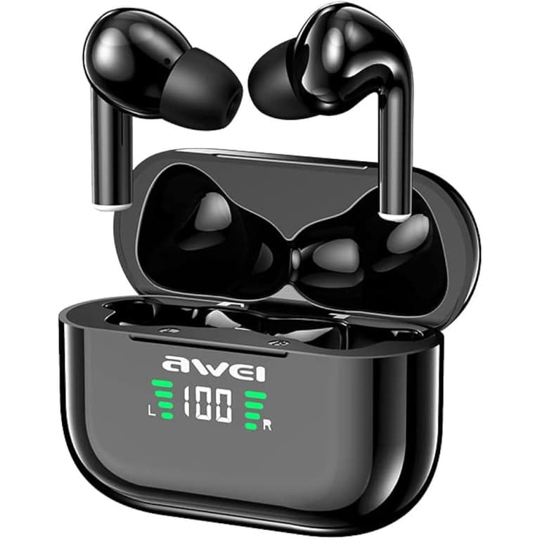 Awei T29P Wireless Earbuds Bluetooth 5.3 IPX6 Waterproof non-slip Music Game earphone Noise Reduction Bass Round Sound w/ Microphone