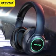 Awei A300BL Wireless Headphones Bluetooth 5.3 With Mic Sports Gaming Super Deal Colorful Light Headset HiFi Stereo Earphones - Black product image