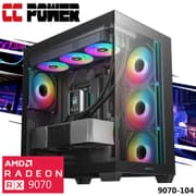CC Power 9070-104 Gaming PC NEW 9Gen AMD Ryzen 7 9700X 8-Cores w/ AMD Radeon 9070 16GB DDR6 & DDR5 Memory & Advanced Air Cooler product image