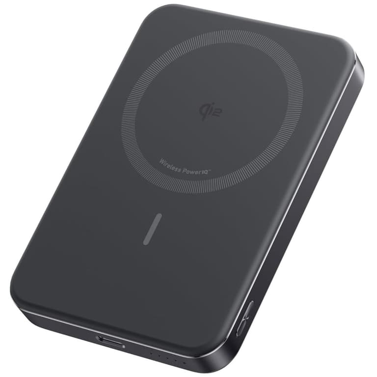Anker MagGo Power Bank, Ultra-Slim 10,000mAh Magnetic Battery Pack, Qi2 Certified 15W Ultra-Fast MagSafe Compatible Portable Charger, Ergonomic Design, for iPhone16/15/14/13/12 Series Only - Black