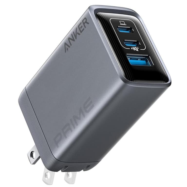 Anker Prime Charger, 100W 3-Port GaN USB C Charger Block, Foldable and Compact for MacBook, iPad, iPhone 17 Series, Galaxy S24/S23, and More - Black