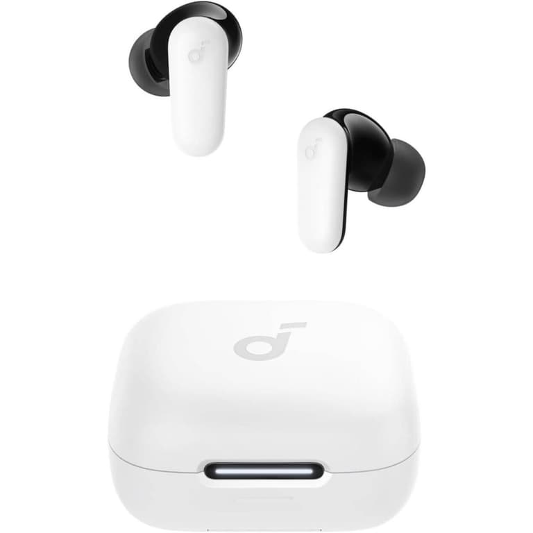 Anker Soundcore R50i NC Earbuds, Strong and Smart Noise Cancelling, Powerful Bass, 45H Playtime, 2-in-1 Case and Phone Stand, IP54, Wireless Earbuds, Bluetooth 5.4 - White