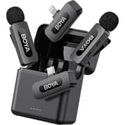 BOYA BY-V3 Combo Wireless Microphone for iPhone Android Smartphone,100M Los Range,36H Duration,Noise Cancellation,Plug&Play Lavalier Lapel Mics for Vlogging Interview 2-in-1 Charging Case(2TX+2RX) product image