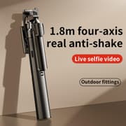 RTAKO H18L PRO 1.8m Ultra-Wide Angle Selfie Stick (With Bluetooth Remote) - Black product image