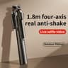 RTAKO H18L PRO 1.8m Ultra-Wide Angle Selfie Stick (With Bluetooth Remote) - Black product thumbnail 1
