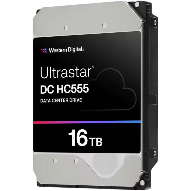 WD Ultrastar HC555 16TB Data Center HDD Storage, 3.5" Form Factor, SE Security, Up to 269 MB/s Transfer Rate, 512MB Cache Size, EAMR Recording Technology