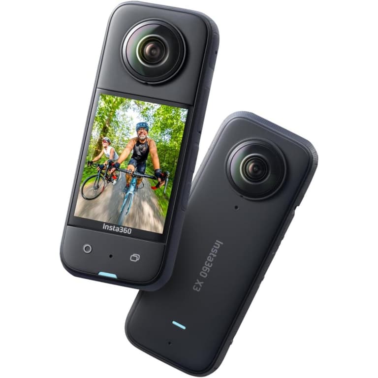 Insta360 X3 - Waterproof 360 Action Camera with 1/2" 48MP Sensors, 5.7K 360 Active HDR Video, 72MP 360 Photo, 4K Single-Lens, 60fps Me Mode, Stabilization, 2.29" Touchscreen, AI Editing, Live Stream - Black