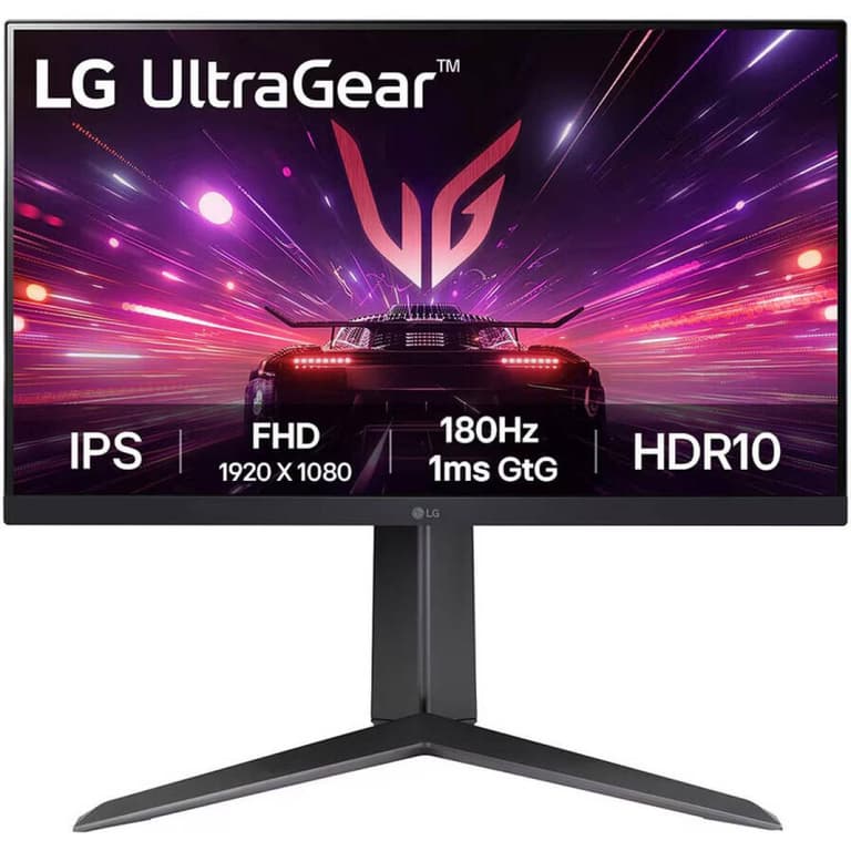 LG 24GS65F UltraGear 24" IPS Full HD 180Hz Refresh Rate, 1ms (GtG) Response Time, HDR 10 AMD FreeSync & NVIDIA G-Sync Technology Adjustable Stand , Black