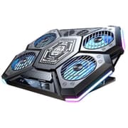 RTAKO LZ-D12 Gaming Laptop Cooler Foldable Adjustable Notebook Stand Heat Dissipation Holder for 12-18'' Cooling Pad W/ RGB Light - Black product image